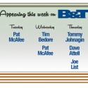 Guests for the Week of April 7