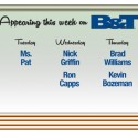 Guests for the Week of August 25