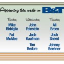 Guests for the Week of September 8