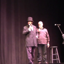 Uh-Oh… Tom went to the theater dressed as Abe Lincoln!