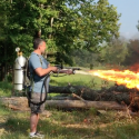 Tony Stewart Plays with His New Flamethrower